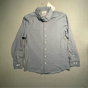 Goodfellow Mens Button Down Shirt Blue Check Long Sleeve Size M Cotton